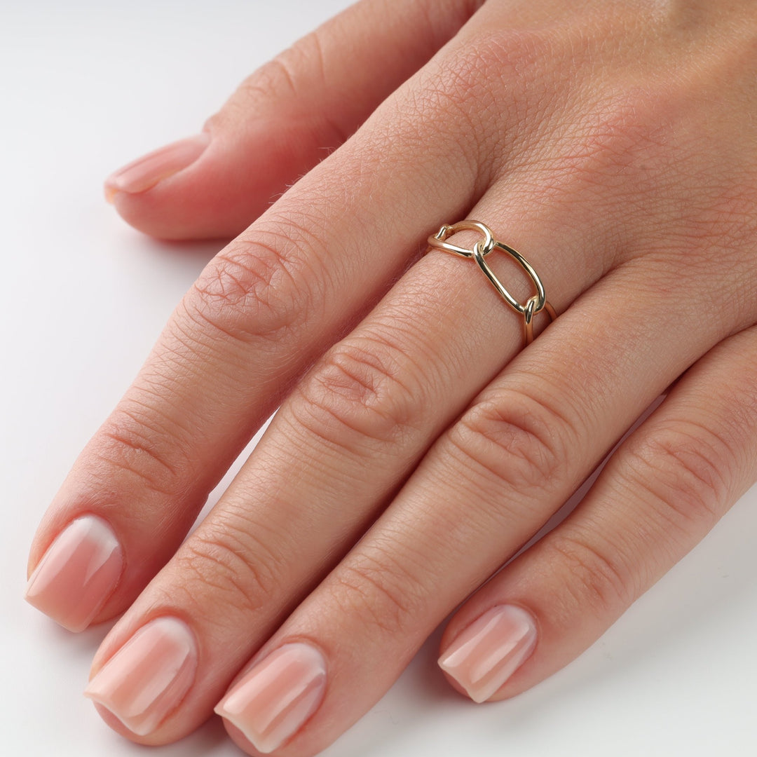 Forever Linked Plain Chain Ring | 14K Gold (585) - Ukrainian Jewelry