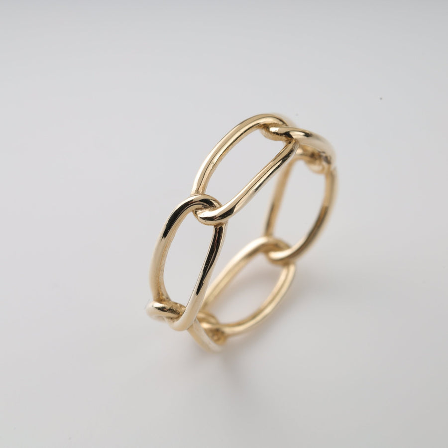 Forever Linked Plain Chain Ring | 14K Gold (585) - Ukrainian Jewelry
