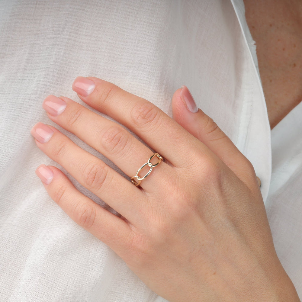 Forever Linked Plain Chain Ring | 14K Gold (585) - Ukrainian Jewelry