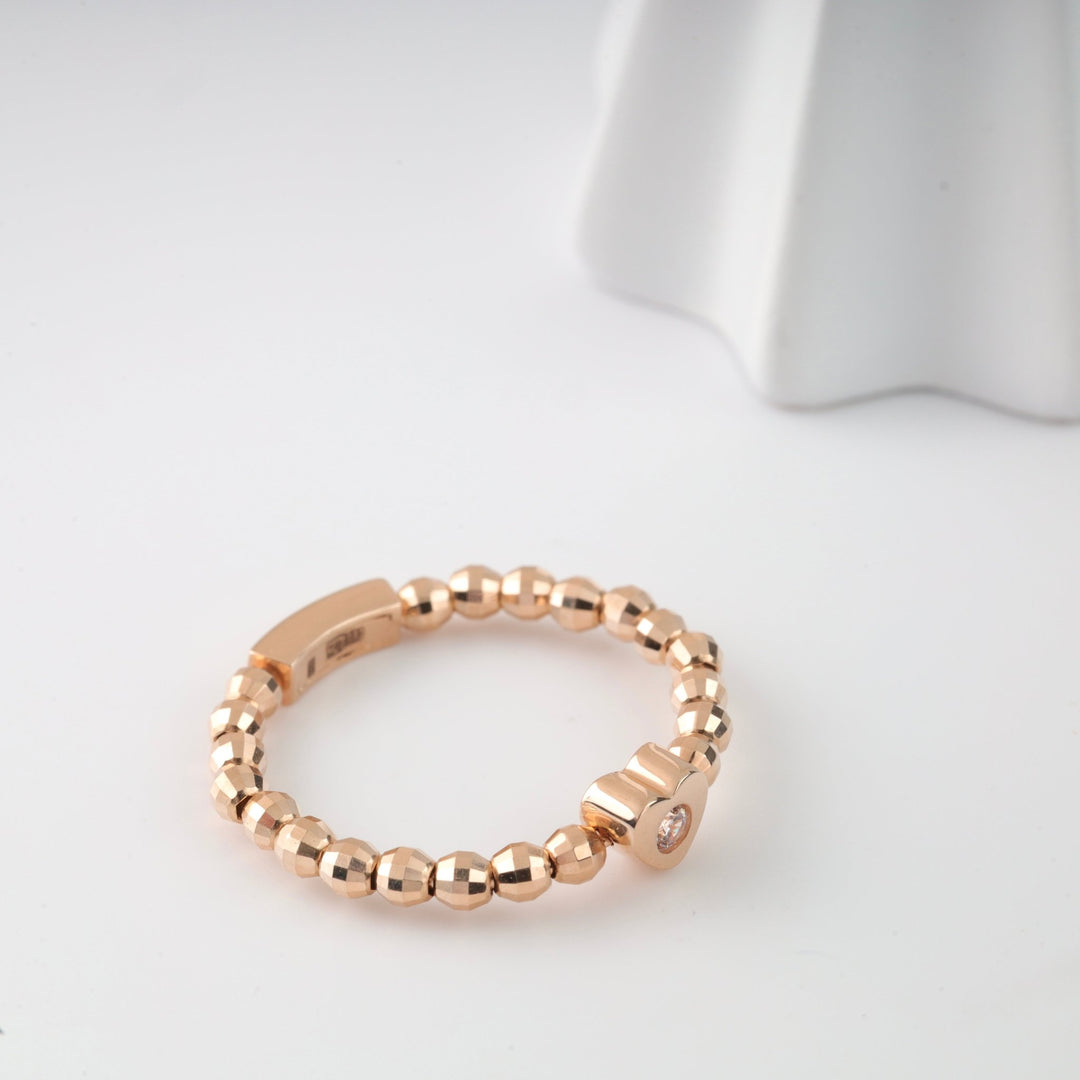 Ring "With You" | 14K Rose Gold (585) - Ukrainian Jewelry