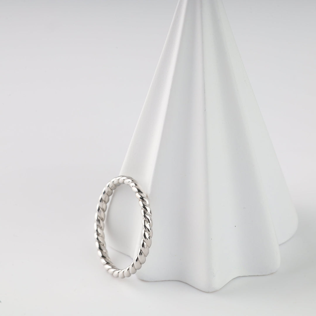 Rope of Love Ring | 14K White Gold (585) - Ukrainian Jewelry