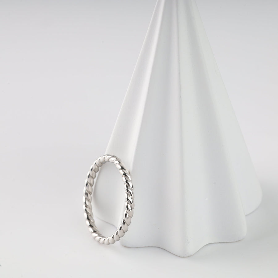 Rope of Love Ring | 14K White Gold (585) - Ukrainian Jewelry