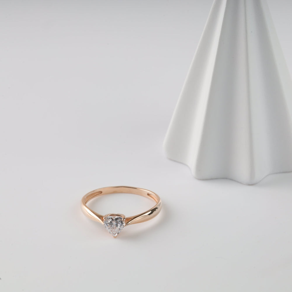 Heart Ring | 14K Rose Gold (585) - Ukrainian Jewelry