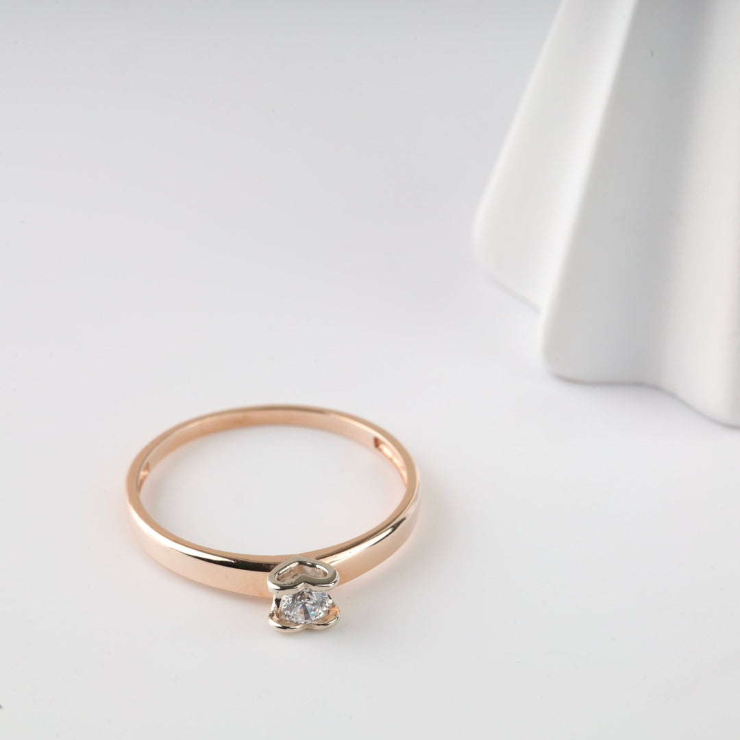 "Heart to Heart" Ring | 14K Rose Gold (585) - Ukrainian Jewelry