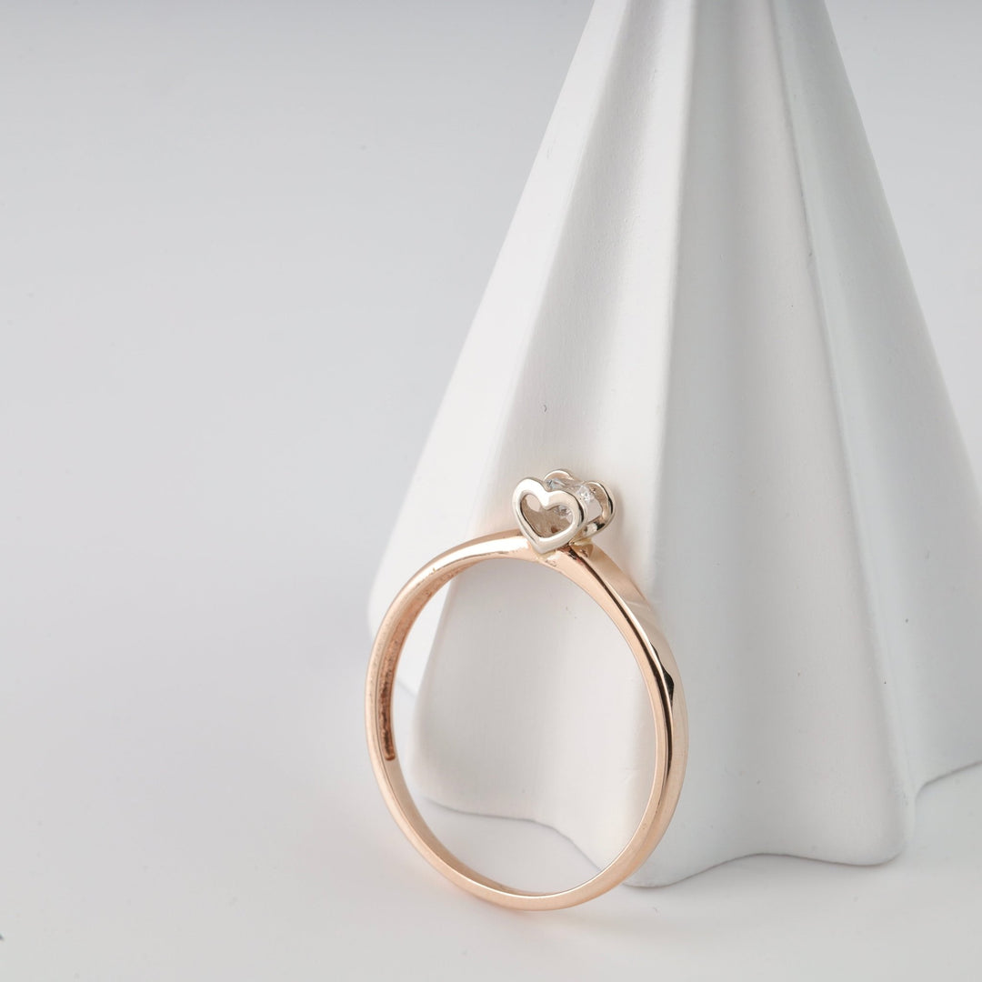 "Heart to Heart" Ring | 14K Rose Gold (585) - Ukrainian Jewelry