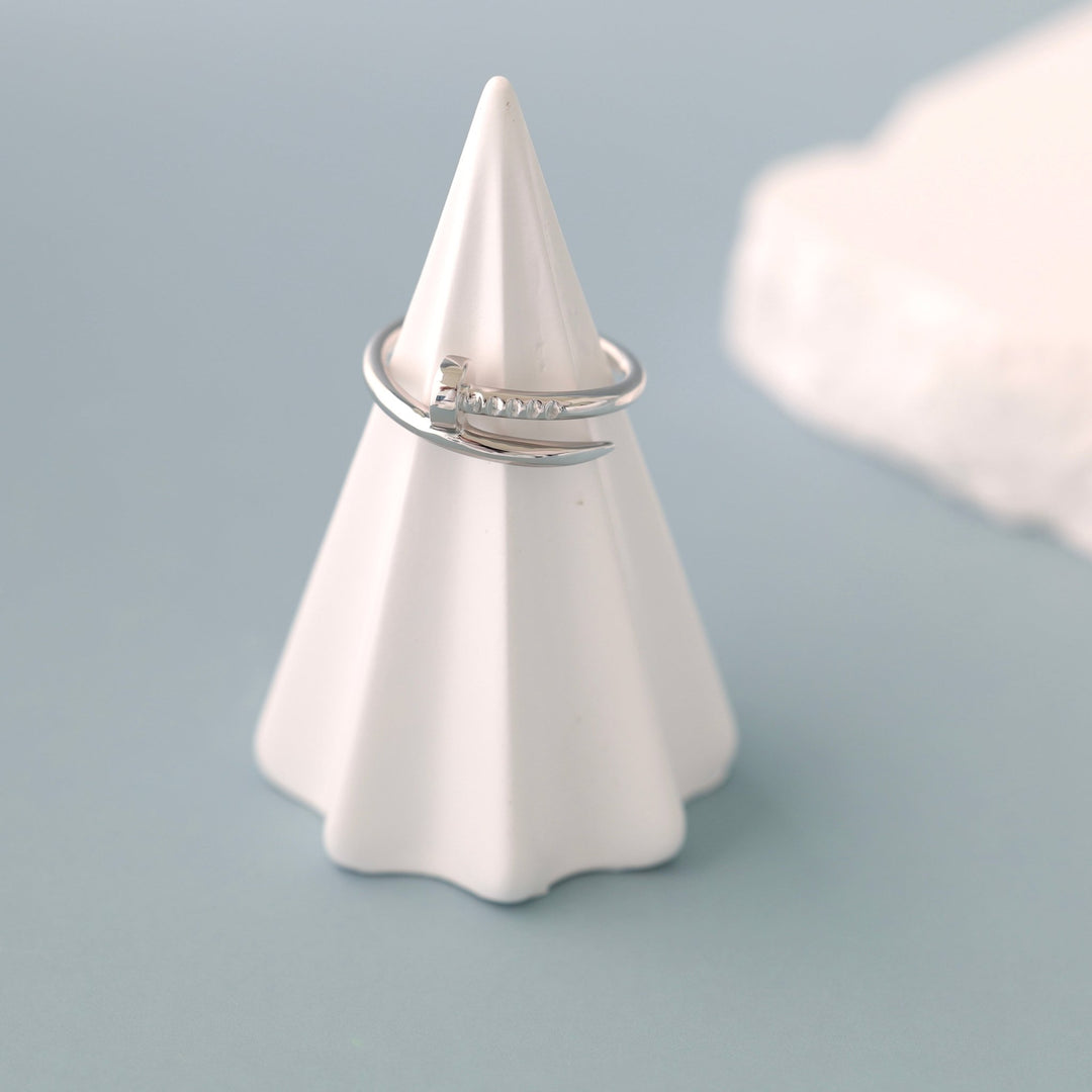 Nail Ring | 14K White Gold (585) - Ukrainian Jewelry