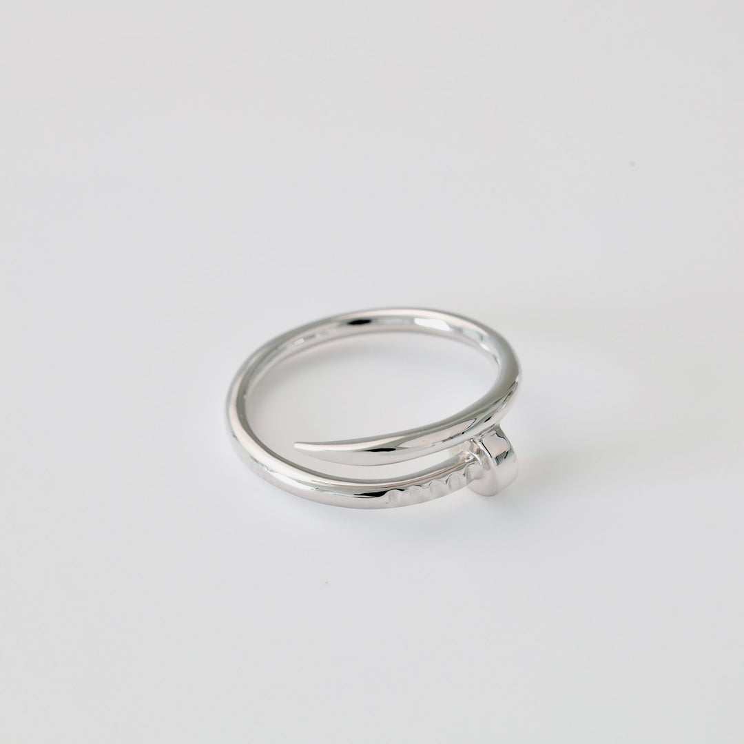 Nail Ring | 14K White Gold (585) - Ukrainian Jewelry