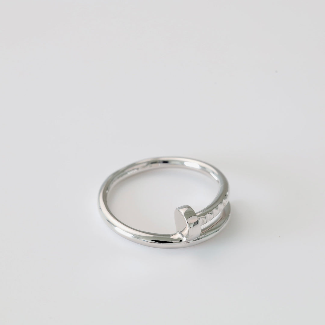 Nail Ring | 14K White Gold (585) - Ukrainian Jewelry