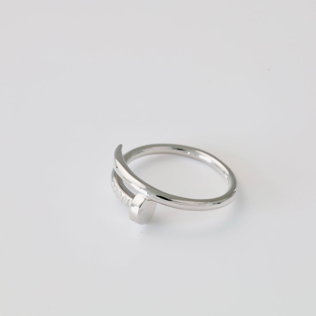 Nail Ring | 14K White Gold (585) - Ukrainian Jewelry