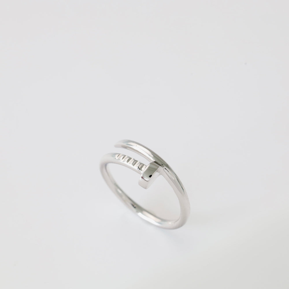 Nail Ring | 14K White Gold (585) - Ukrainian Jewelry