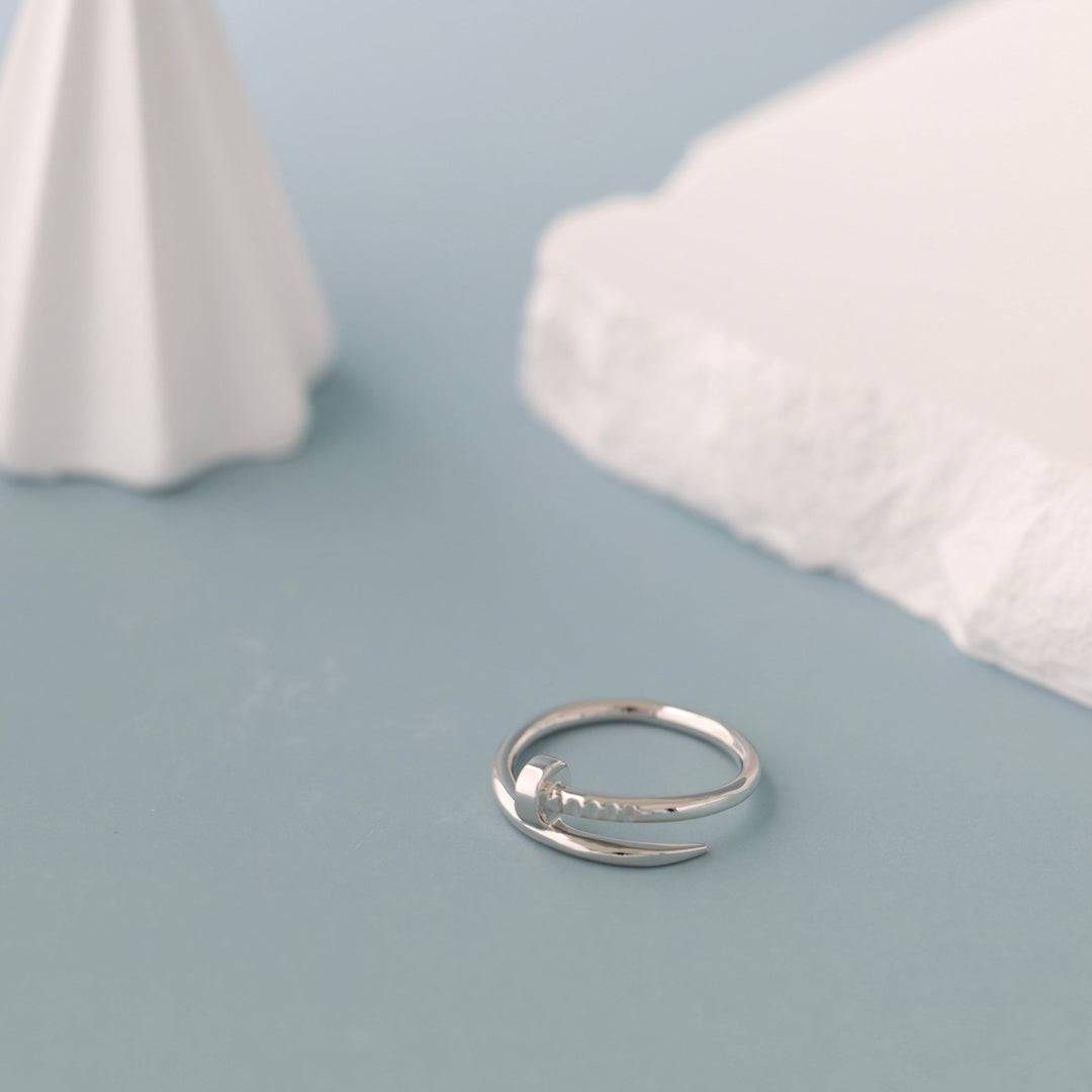 Nail Ring | 14K White Gold (585) - Ukrainian Jewelry