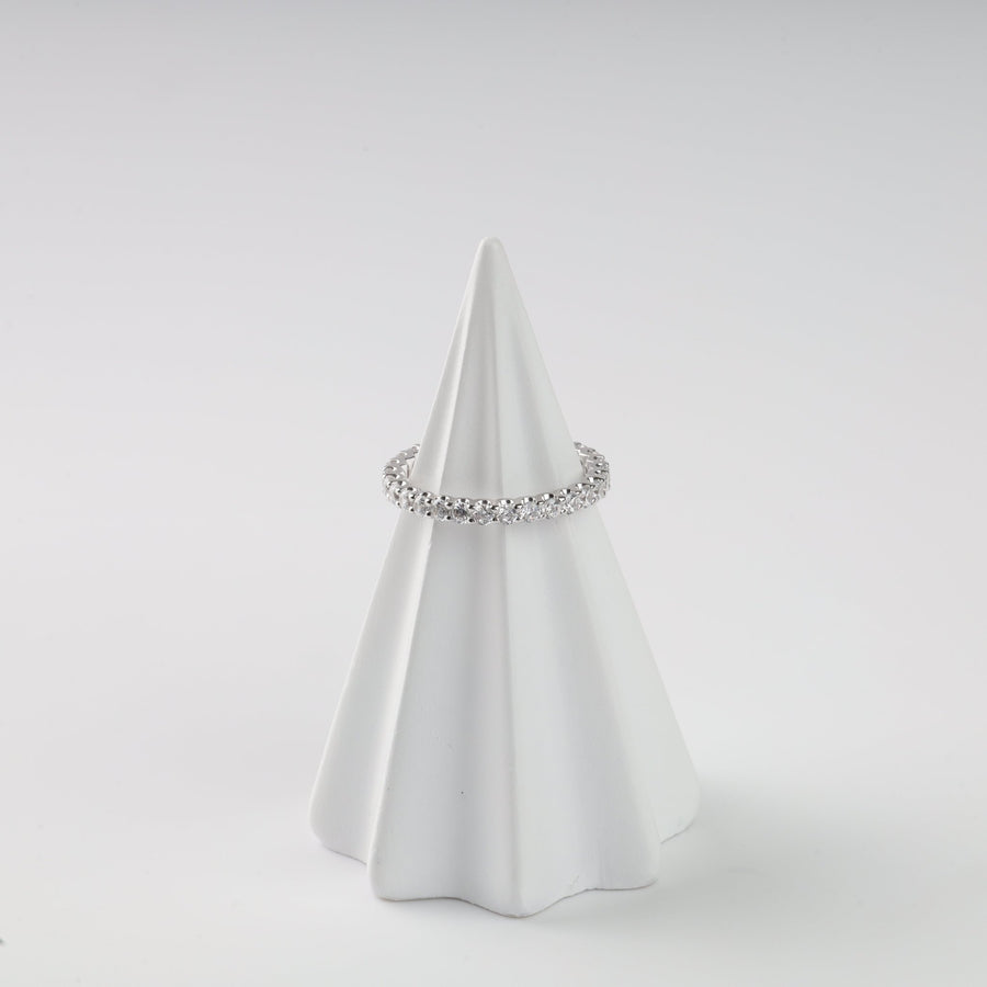 Ring with a Full Circle of sparkle Cubic Zirconia | 14K White Gold (585) - Ukrainian Jewelry