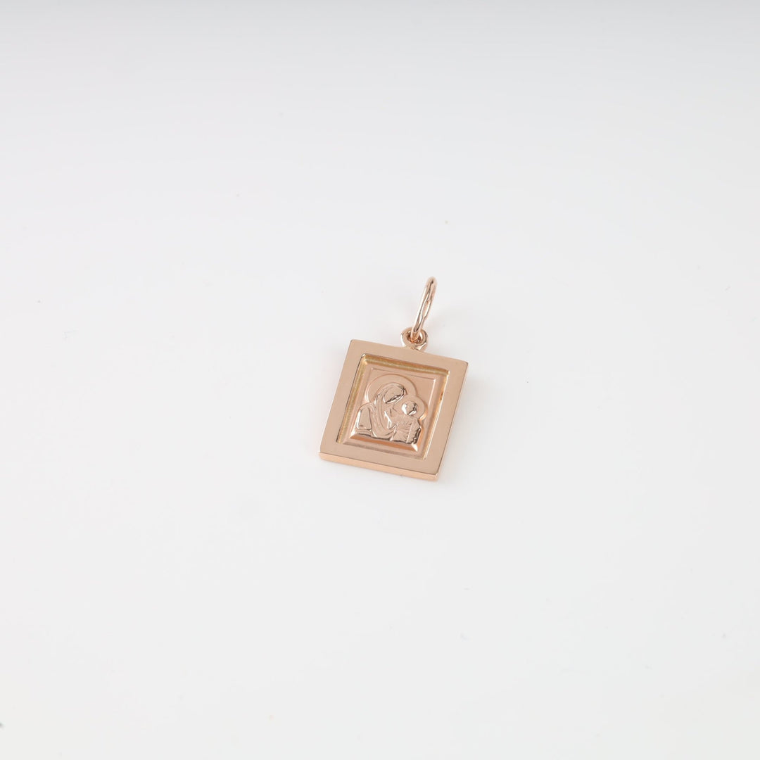 "Virgin Mary and Jesus" Pendant | 14K Rose Gold (585) - Ukrainian Jewelry