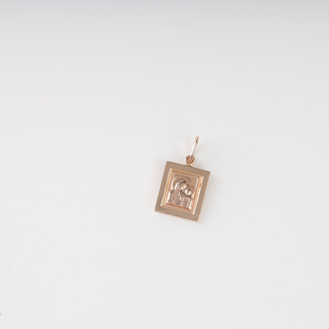 "Virgin Mary and Jesus" Pendant | 14K Rose Gold (585) - Ukrainian Jewelry