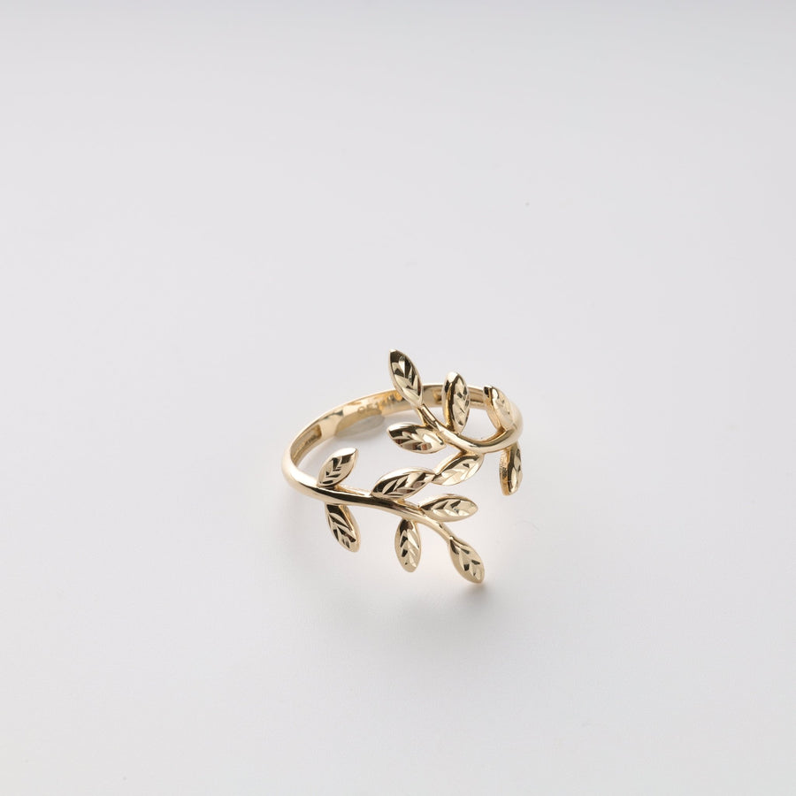 Olive Leaf Ring | 14K Gold (585) - Ukrainian Jewelry
