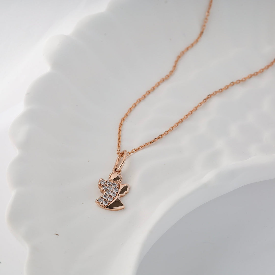 Angel’s love Pendant | 14K Rose gold (585) - Ukrainian Jewelry