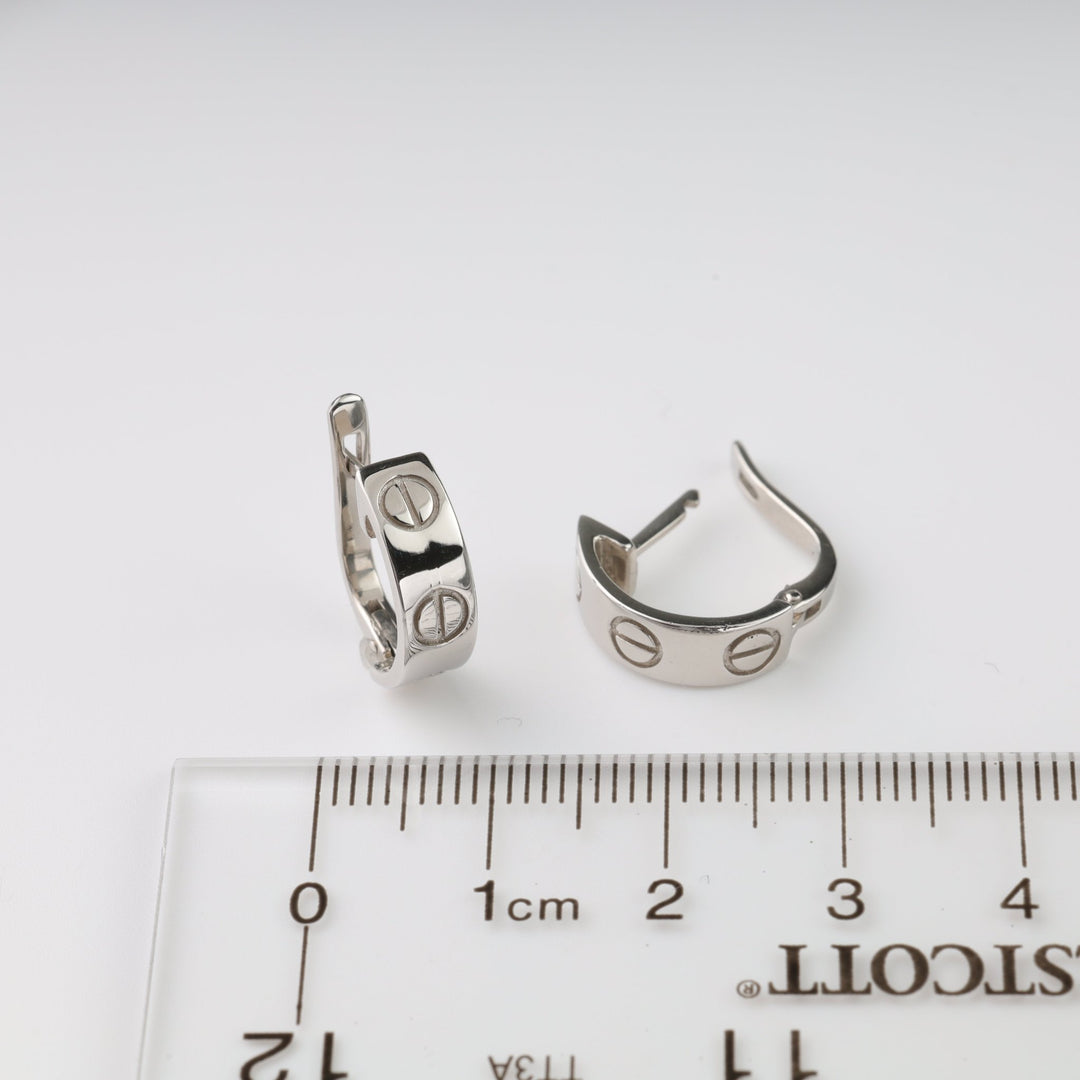 Bolts Plain Earrings | 14K White gold (585) - Ukrainian Jewelry