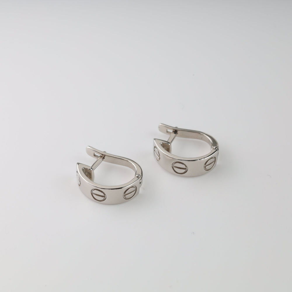 Bolts Plain Earrings | 14K White gold (585) - Ukrainian Jewelry