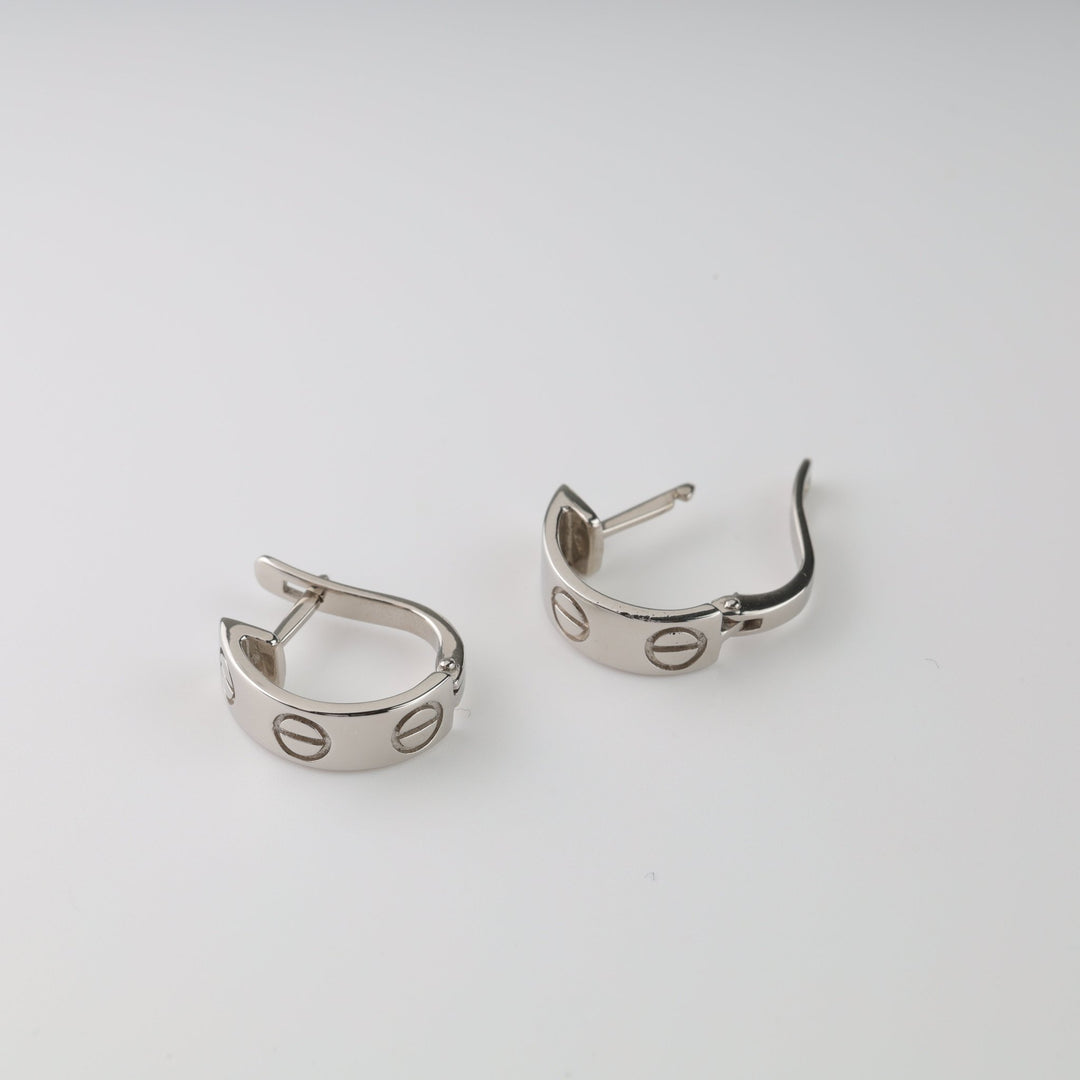 Bolts Plain Earrings | 14K White gold (585) - Ukrainian Jewelry