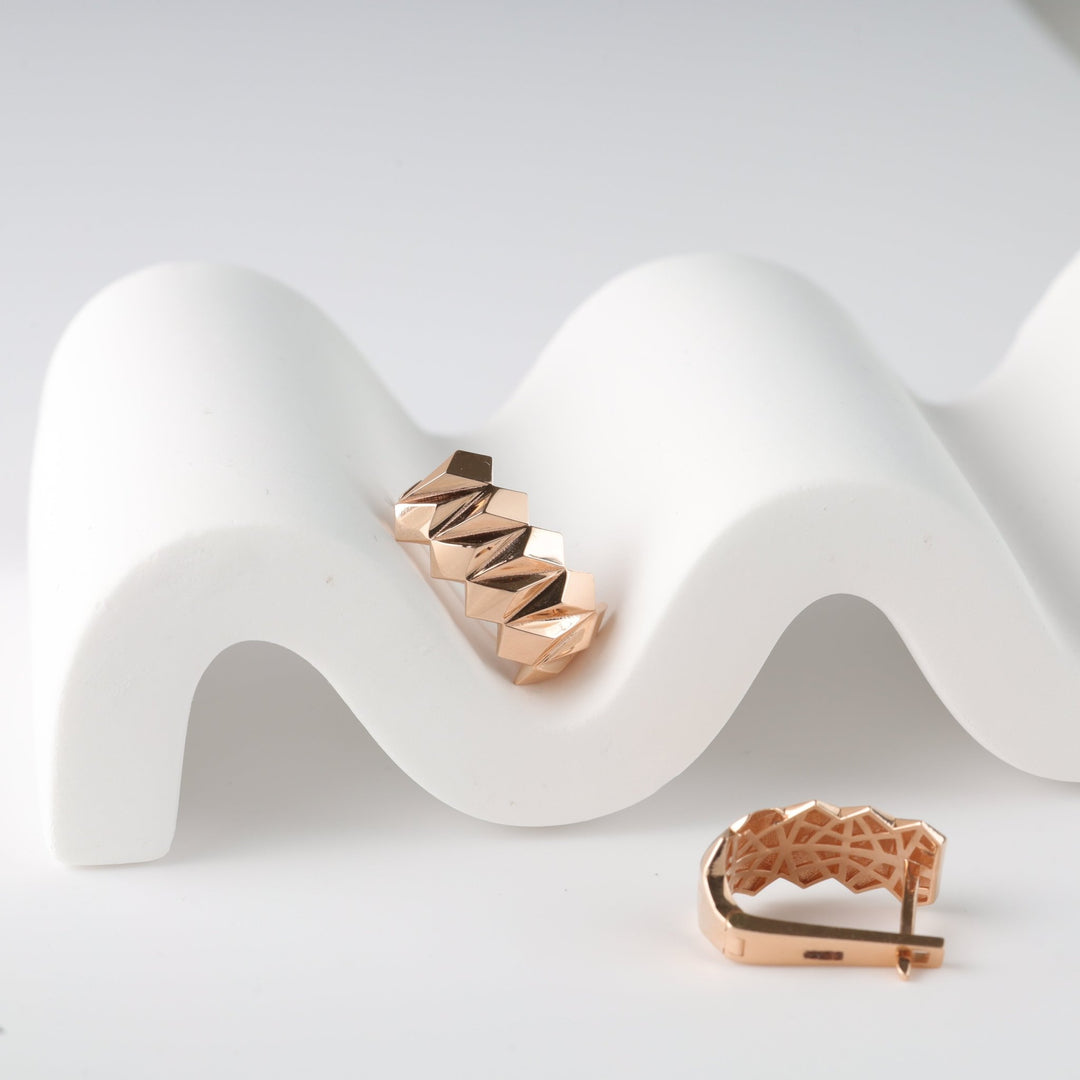 Gravity Earrings | 14K Rose gold (585) - Ukrainian Jewelry