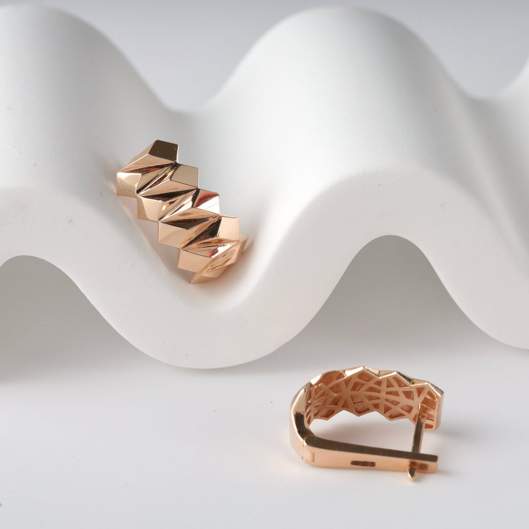 Gravity Earrings | 14K Rose gold (585) - Ukrainian Jewelry