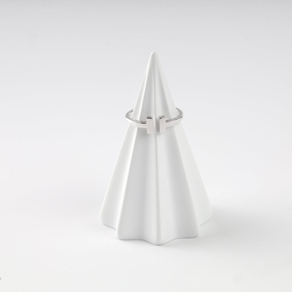 Linea Open Ring | 14K White gold (585) - Ukrainian Jewelry