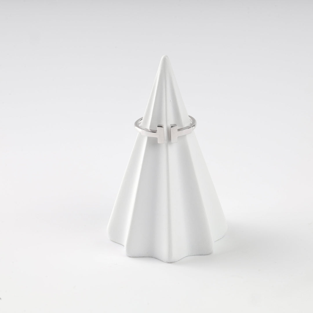 Linea Open Ring | 14K White gold (585) - Ukrainian Jewelry