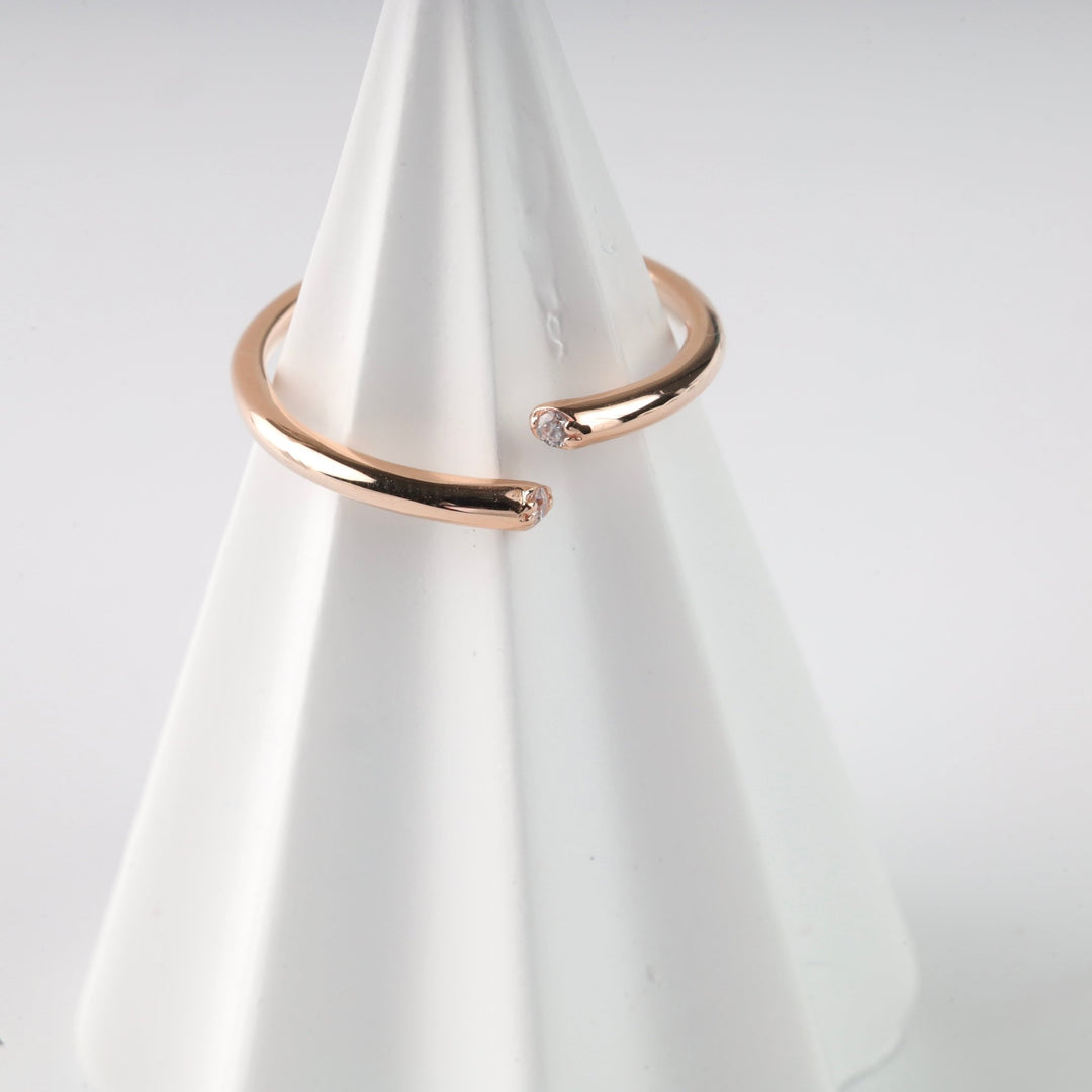 Dual Light Open Ring | 14K Rose Gold (585) - Ukrainian Jewelry