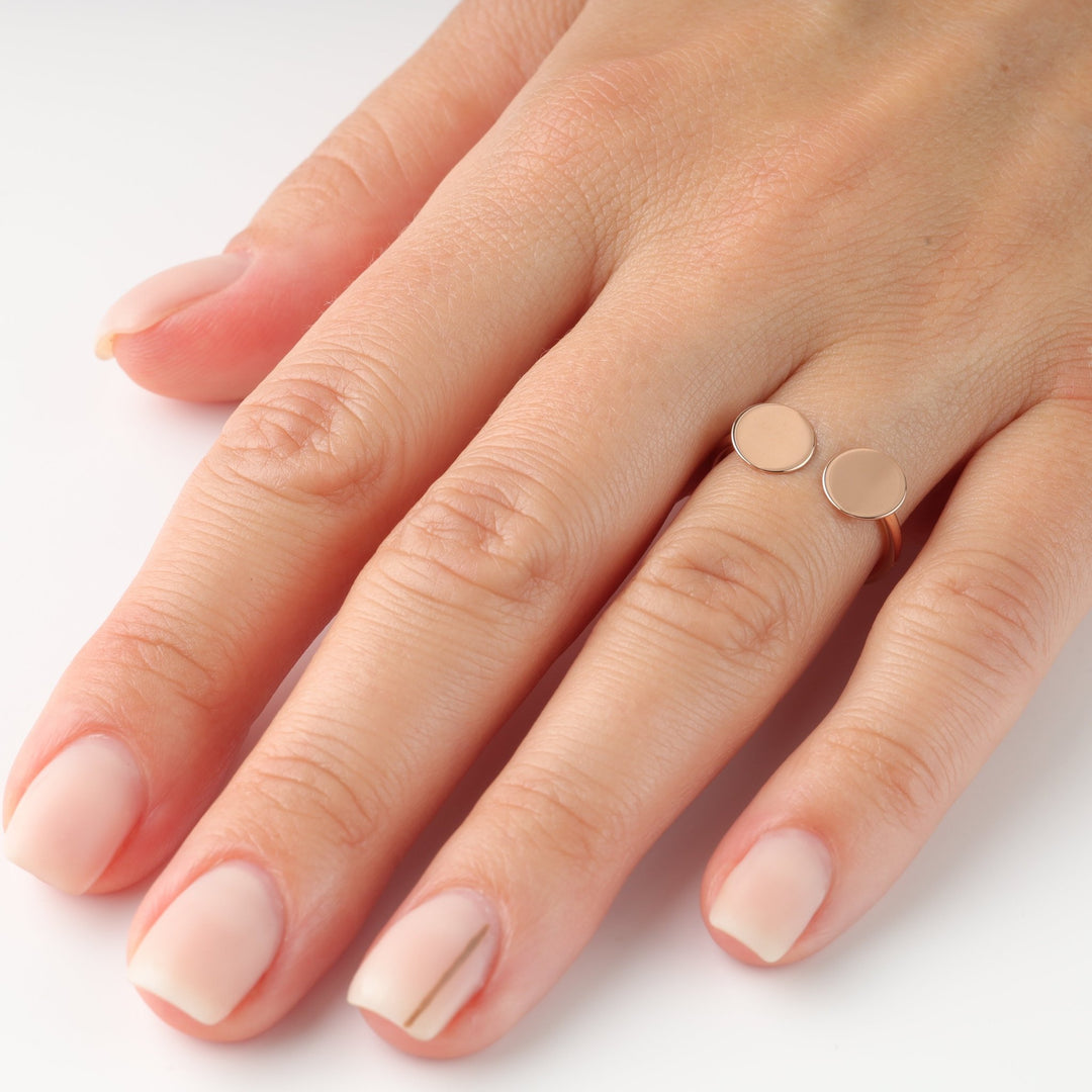 Coins Open Ring | 14K Rose gold (585) - Ukrainian Jewelry