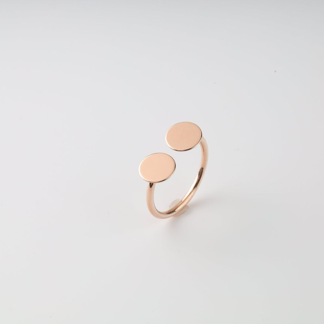 Coins Open Ring | 14K Rose gold (585) - Ukrainian Jewelry