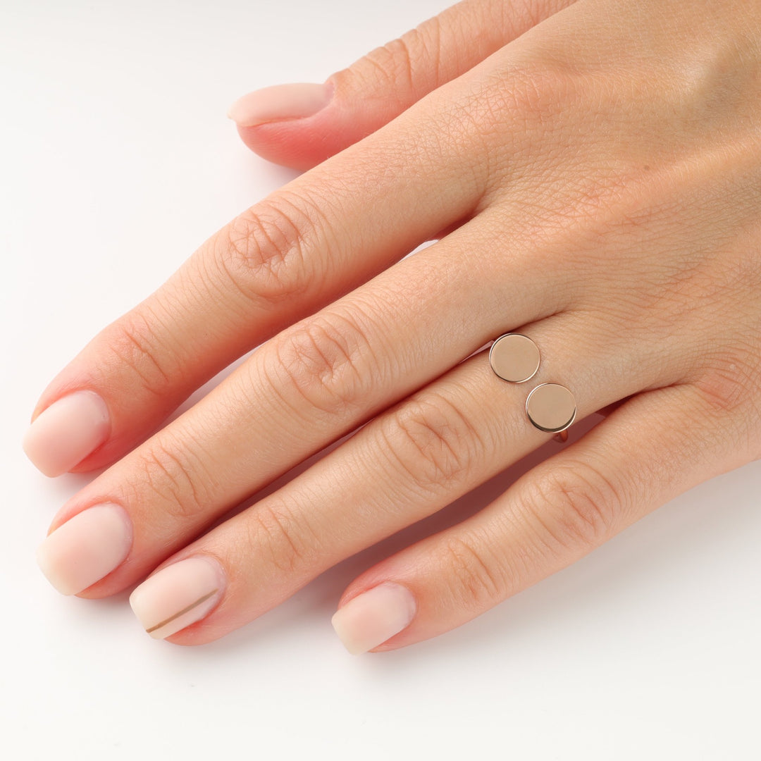 Coins Open Ring | 14K Rose gold (585) - Ukrainian Jewelry