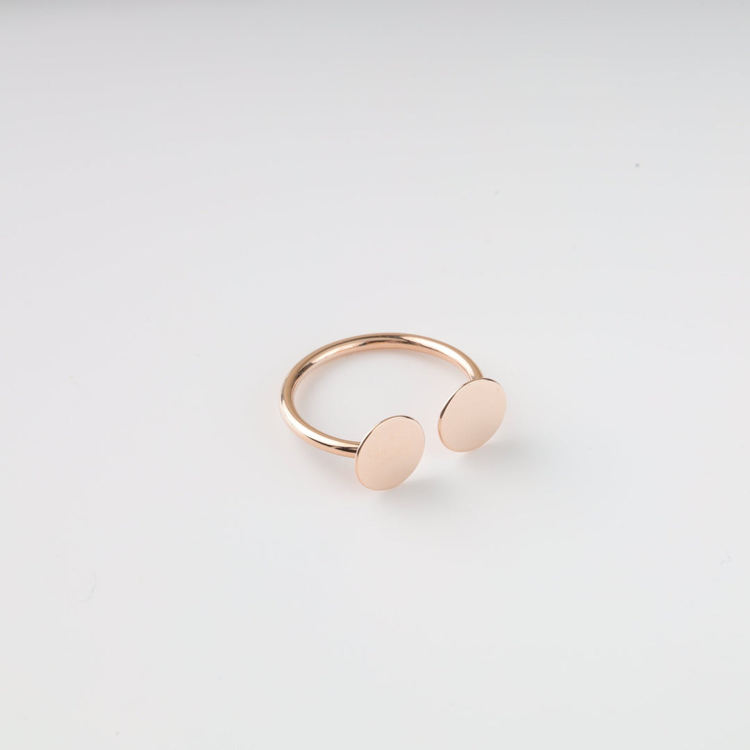 Coins Open Ring | 14K Rose gold (585) - Ukrainian Jewelry