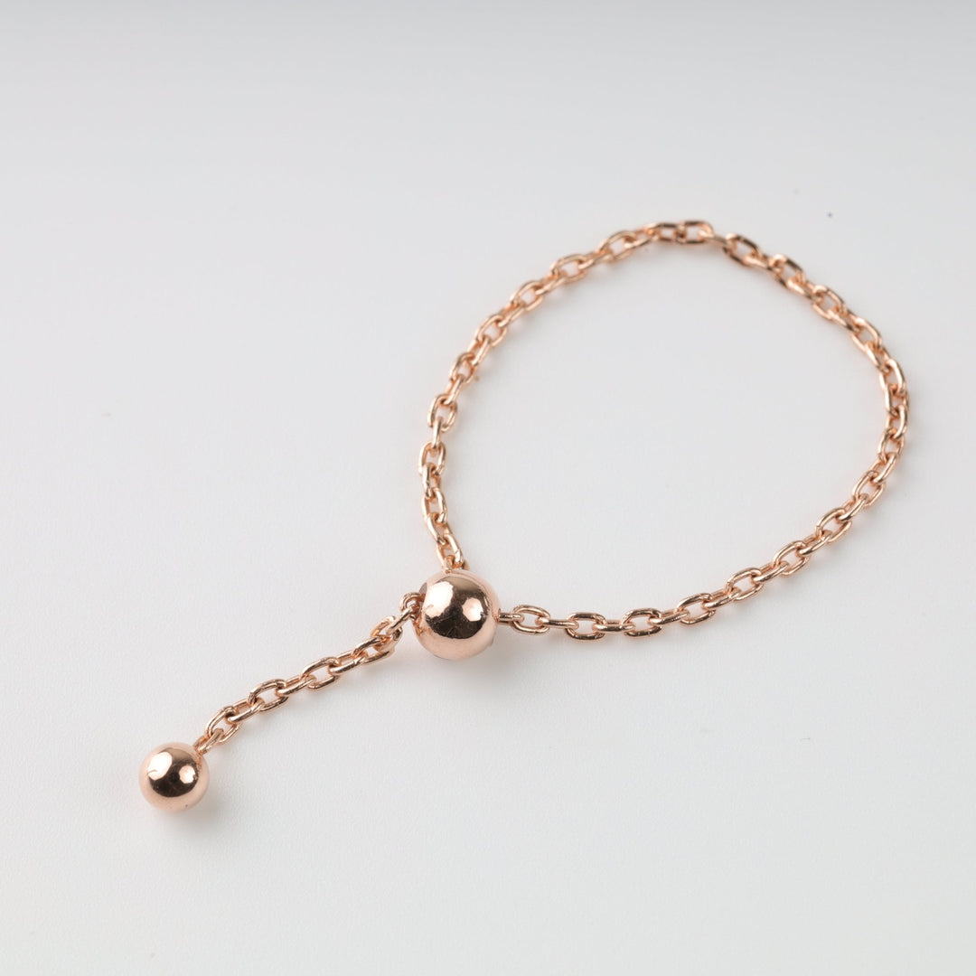 Chain Ring with the Balls | 14K Rose Gold - Ukrainian Jewelry