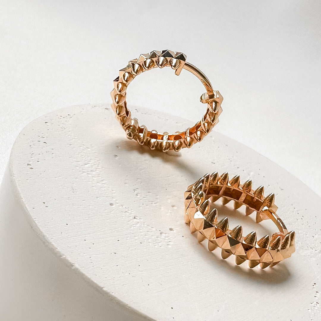 Gold Spike Earrings | 14K Rose Gold - Ukrainian Jewelry