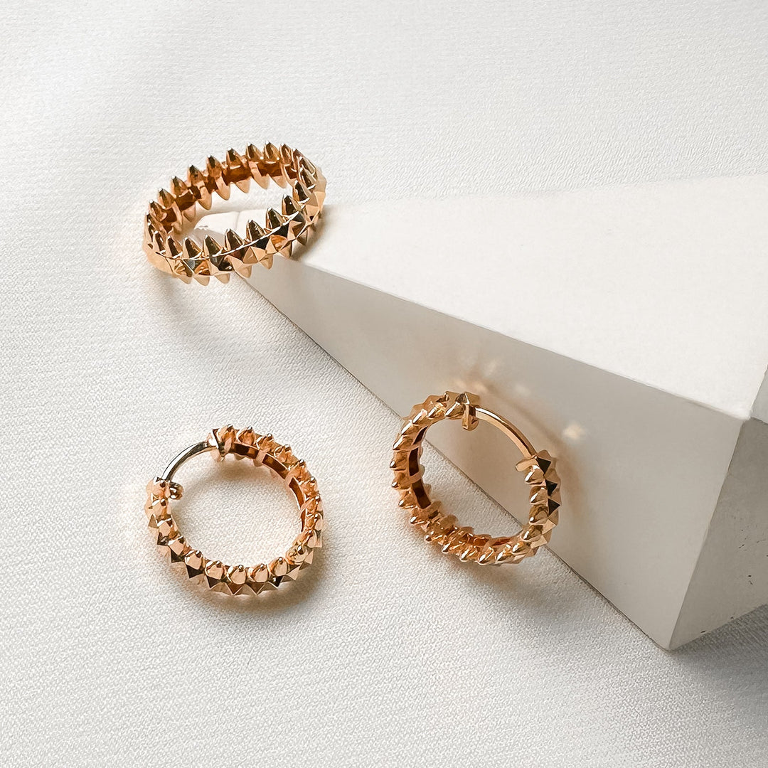 Gold Spike Earrings | 14K Rose Gold - Ukrainian Jewelry