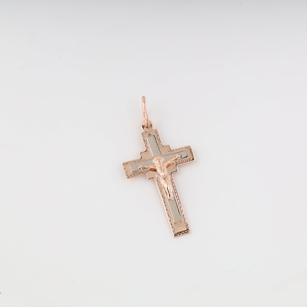 True Faith Cross | 14K Rose Gold (585) - Ukrainian Jewelry