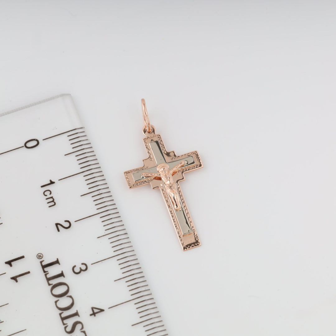 True Faith Cross | 14K Rose Gold (585) - Ukrainian Jewelry