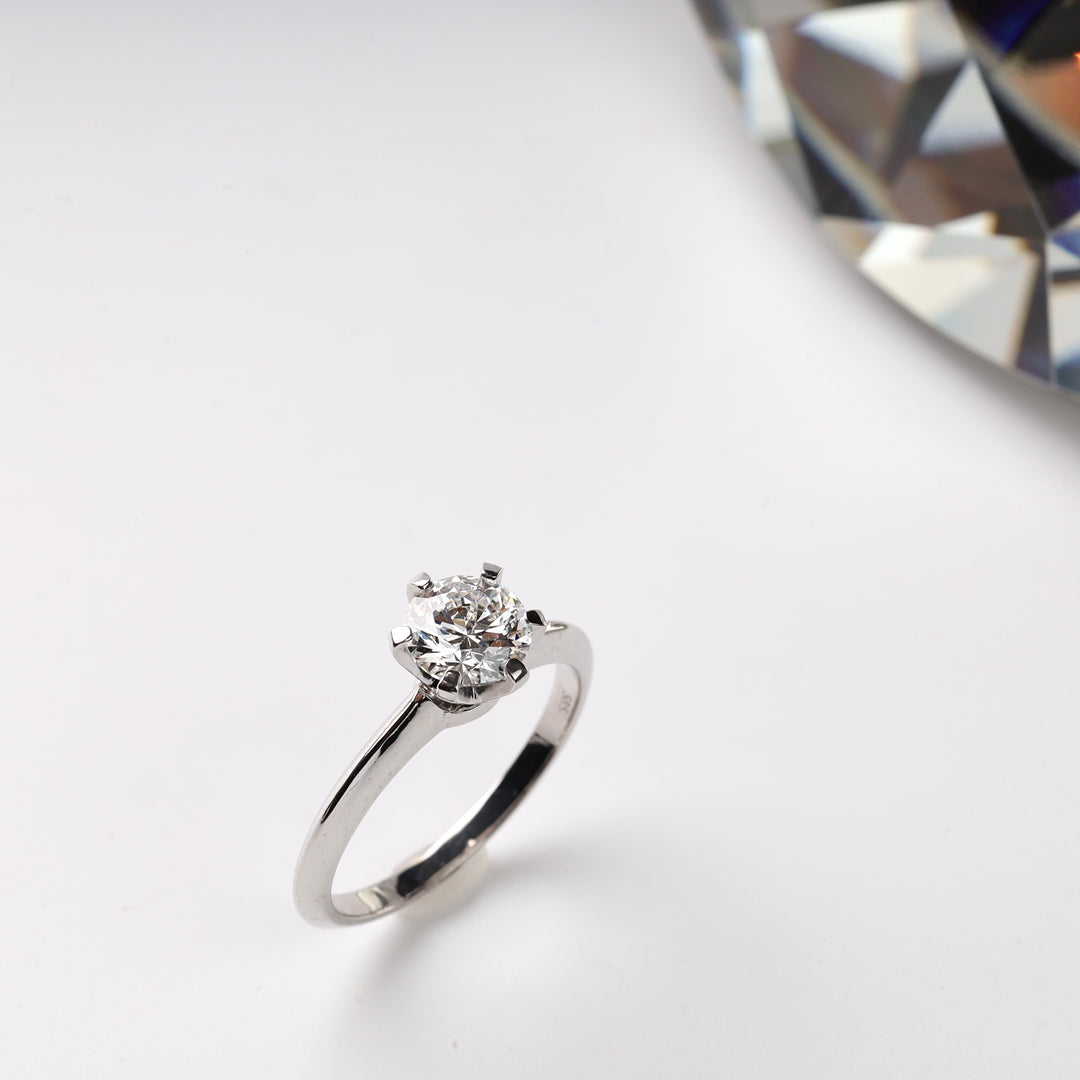 1 carat Lab Diamond Engagement ring | White gold 585