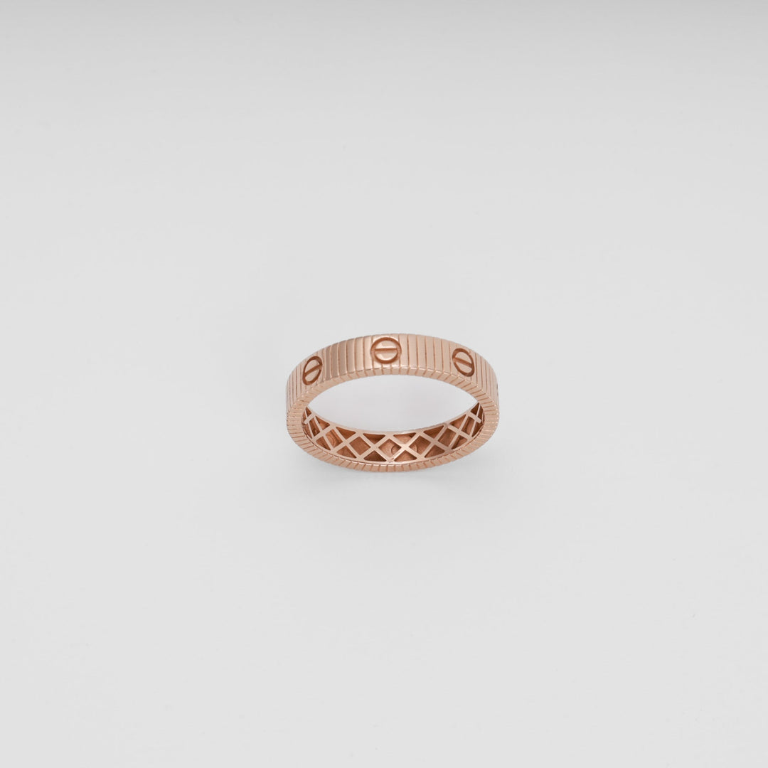 Textured Rose Gold Ring with Nail Imprints 14K (585) | Ukrainian Jewelry