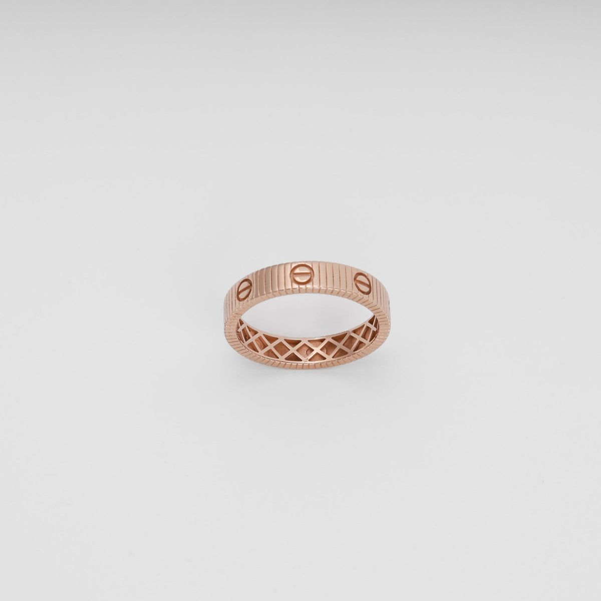 Textured Rose Gold Ring with Nail Imprints 14K (585) | Ukrainian Jewelry