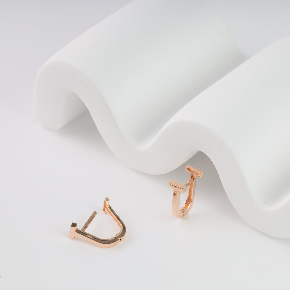 Linea Earrings | 14K Rose gold (585) - Ukrainian Jewelry
