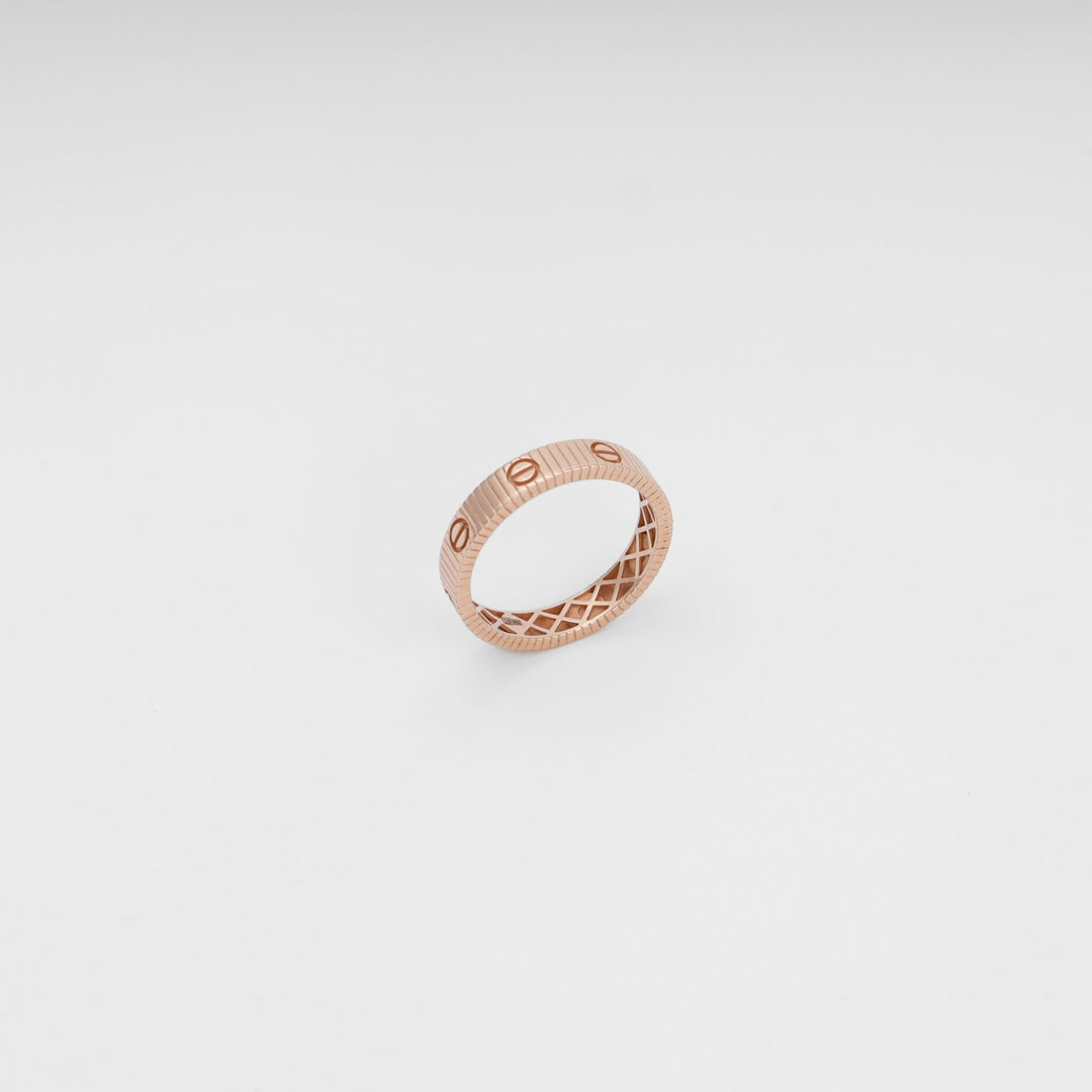 Textured Rose Gold Ring with Nail Imprints 14K (585) | Ukrainian Jewelry