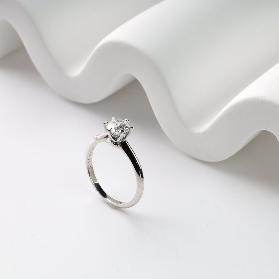 1 carat Lab Diamond Engagement ring | White gold 585