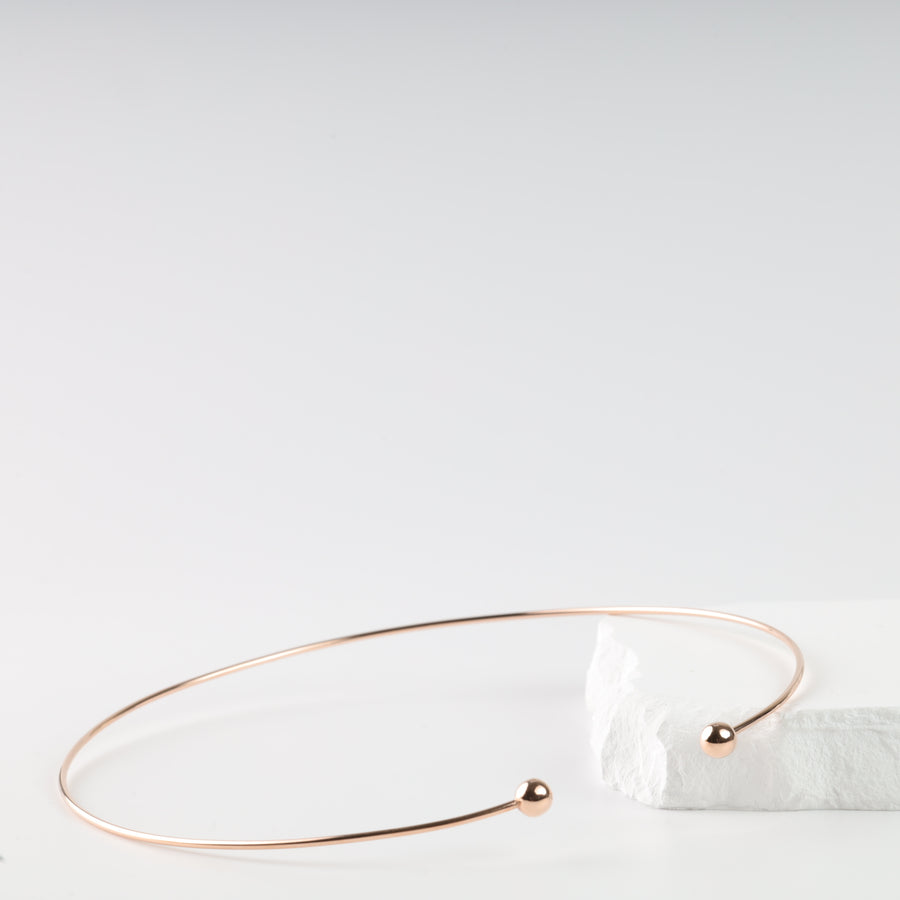 Torque Open Wire Necklace | 14K Rose gold (585) - Ukrainian Jewelry
