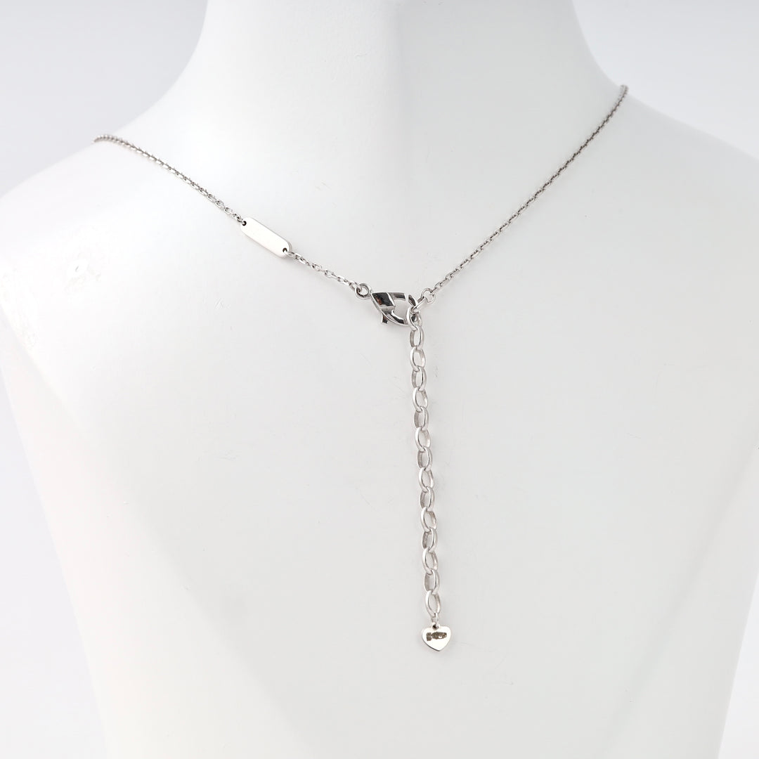 Sterling silver lariat necklace with small heart charm chain drop, minimalist Y necklace, Ukrainian Jewelry for women.