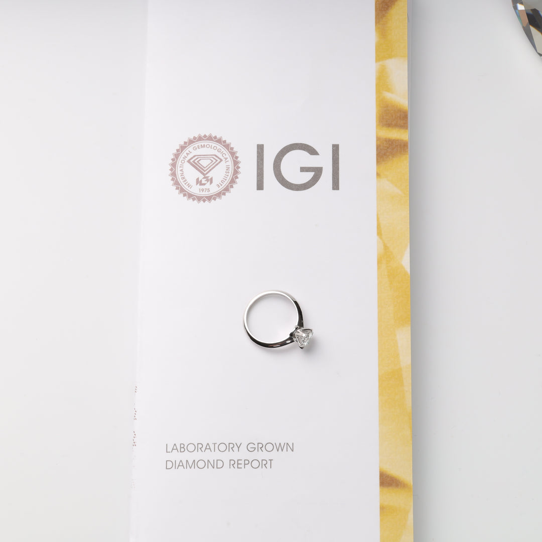 1 carat Lab Diamond Engagement ring | White gold 585