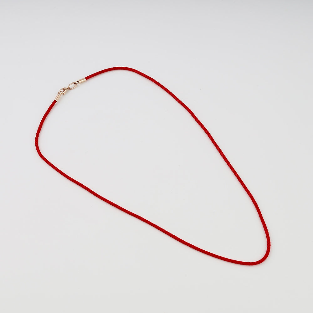 Red cord necklace with small gold clasp, minimalist Ukrainian Jewelry, simple red string necklace for everyday wear.