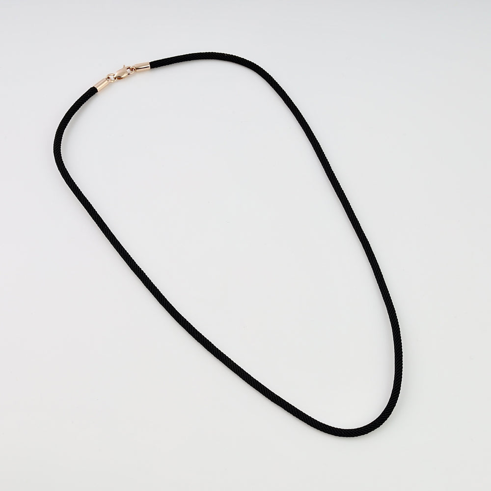 Black cord necklace with 14k gold clasp, minimalist chain for pendants, Ukrainian Jewelry for everyday gold necklace shoppers.
