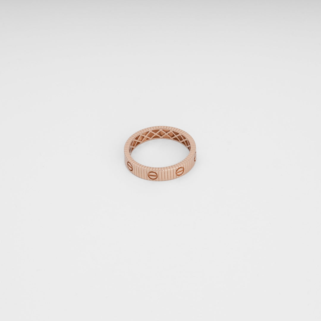 Textured Rose Gold Ring with Nail Imprints 14K (585) | Ukrainian Jewelry