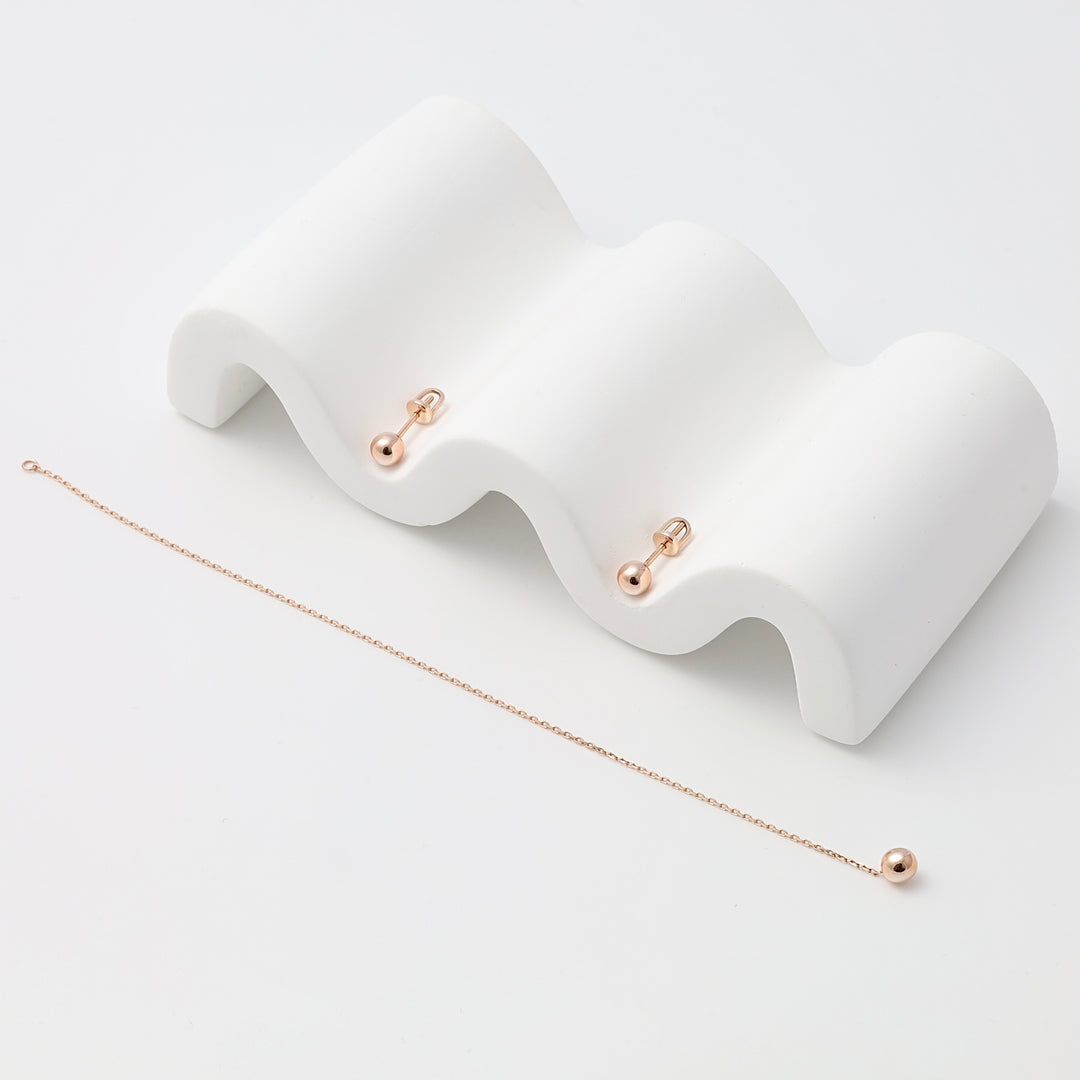 Rose gold vermeil chain bracelet with small ball charm, minimalist 14k gold jewelry gift, Ukrainian Jewelry for women.